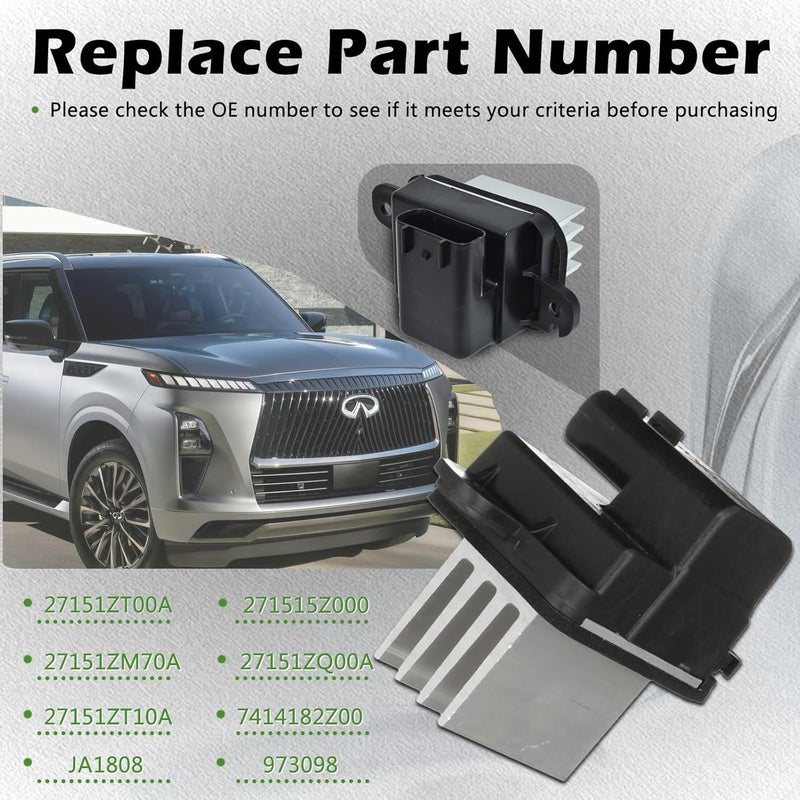 TINGYINGDA 271515Z000 Auto Temp AC HVAC Heater Blower Motor Resistor Fits for Infiniti 04-13 QX56-05-15 Armada / 05-16 Frontier / 06-12 Pathfinder / 04-09 Quest / 04-08 Titan / 11-15 Xterra - 09-12 Equator - Image 4